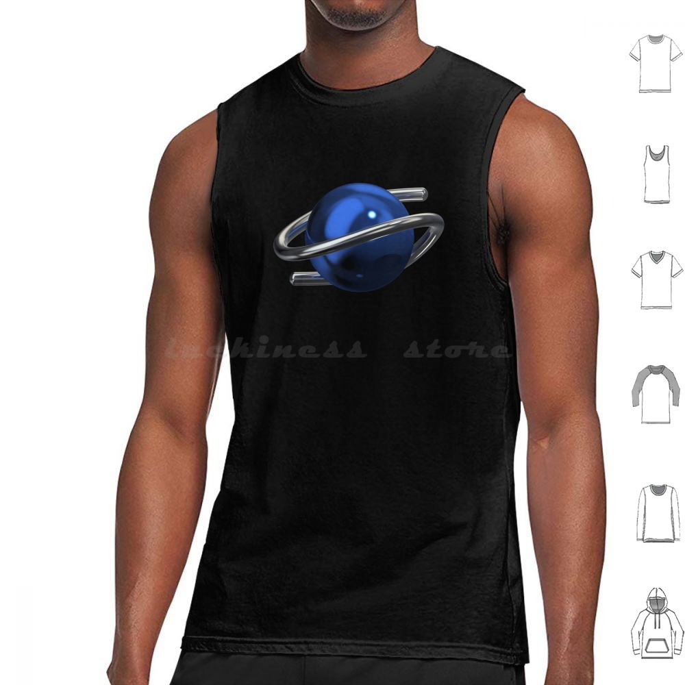 Gaming Console Generations - Saturn 3d Chrome Tank Top Print