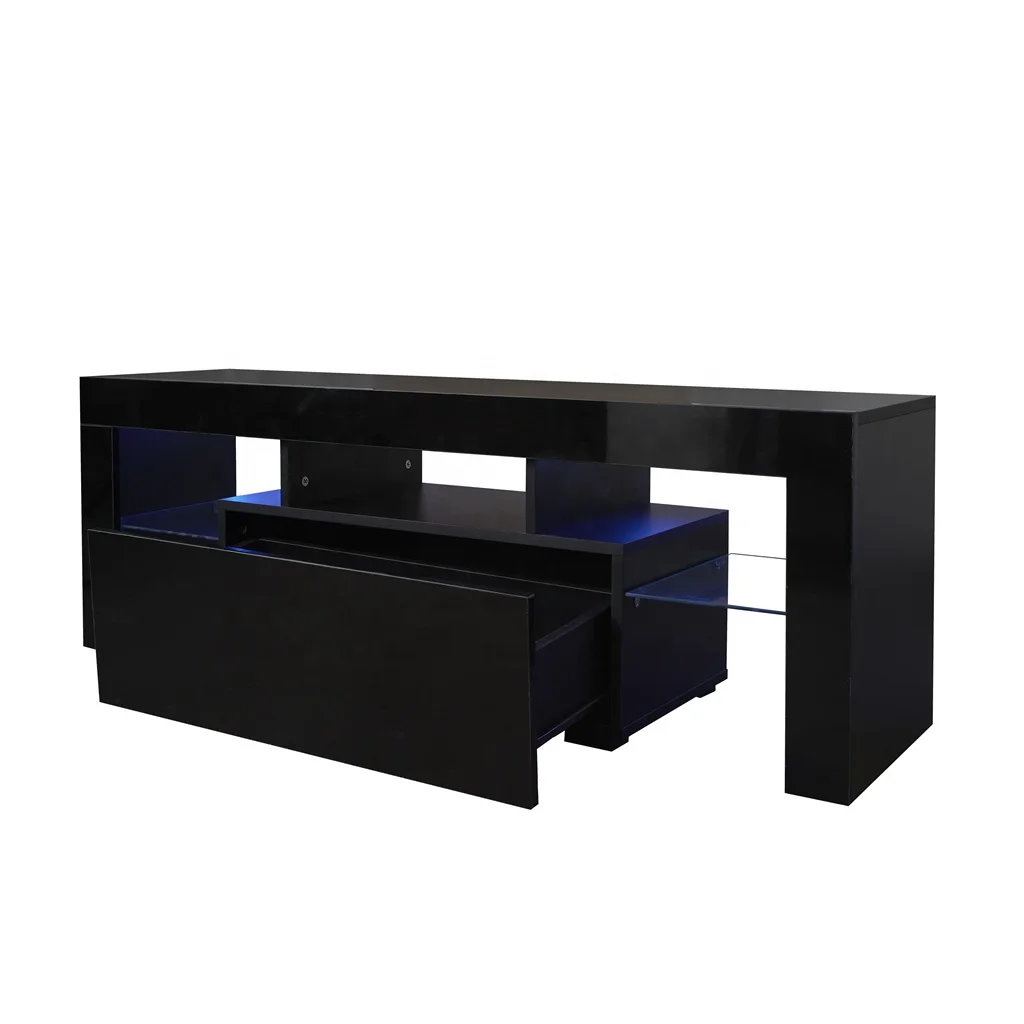 Gaming Console Room - # Stand TV Hitam dengan Lampu