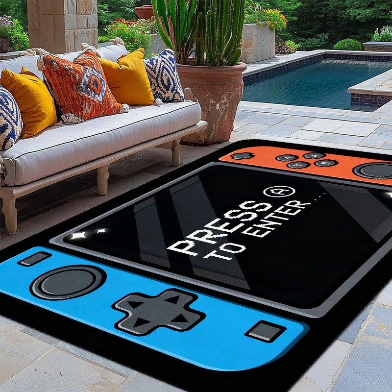 Gaming Console Room - Karpet Flanel Anti-Selip Bertema Konsol Game