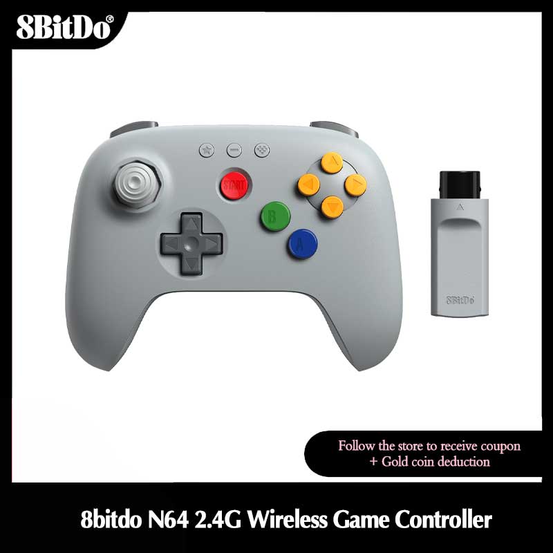 8BitDo N64 2.4G Pengontrol Gam - Gaming Console Windows ulasan dan harga