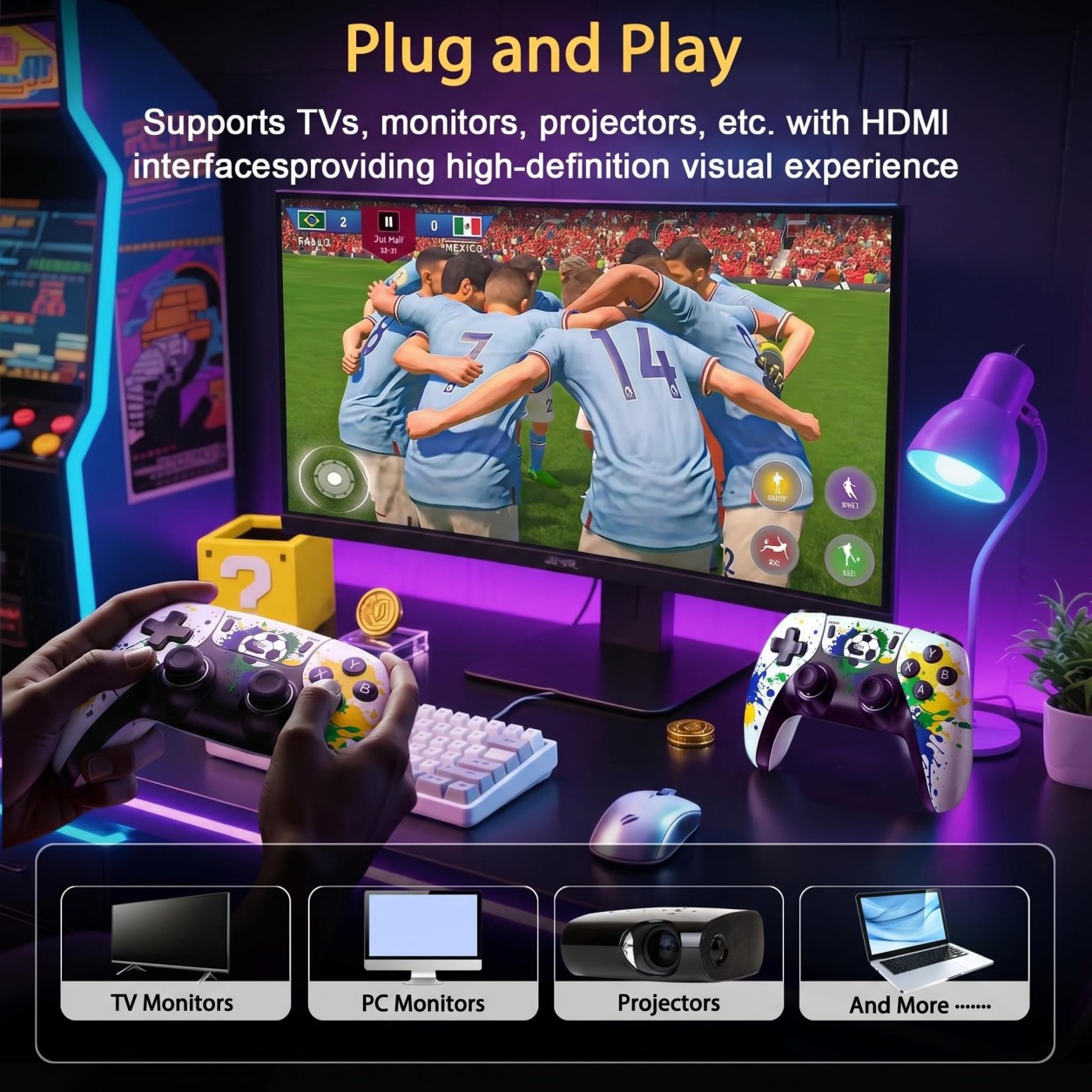 Pengontrol Game Nirkabel Pola  - Gaming Console Kids ulasan dan harga