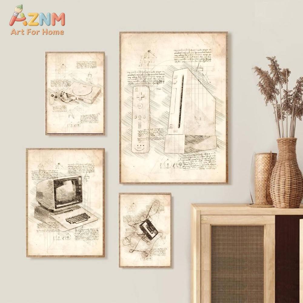 AZNM Konsol Game Vintage Skets - Gaming Console Room ulasan dan harga