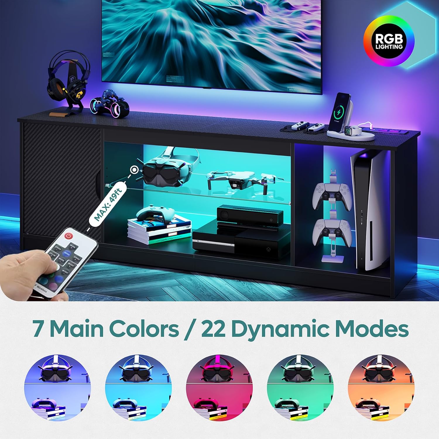 Rak TV dengan Stopkontak, Kons - Gaming Console Room ulasan dan harga