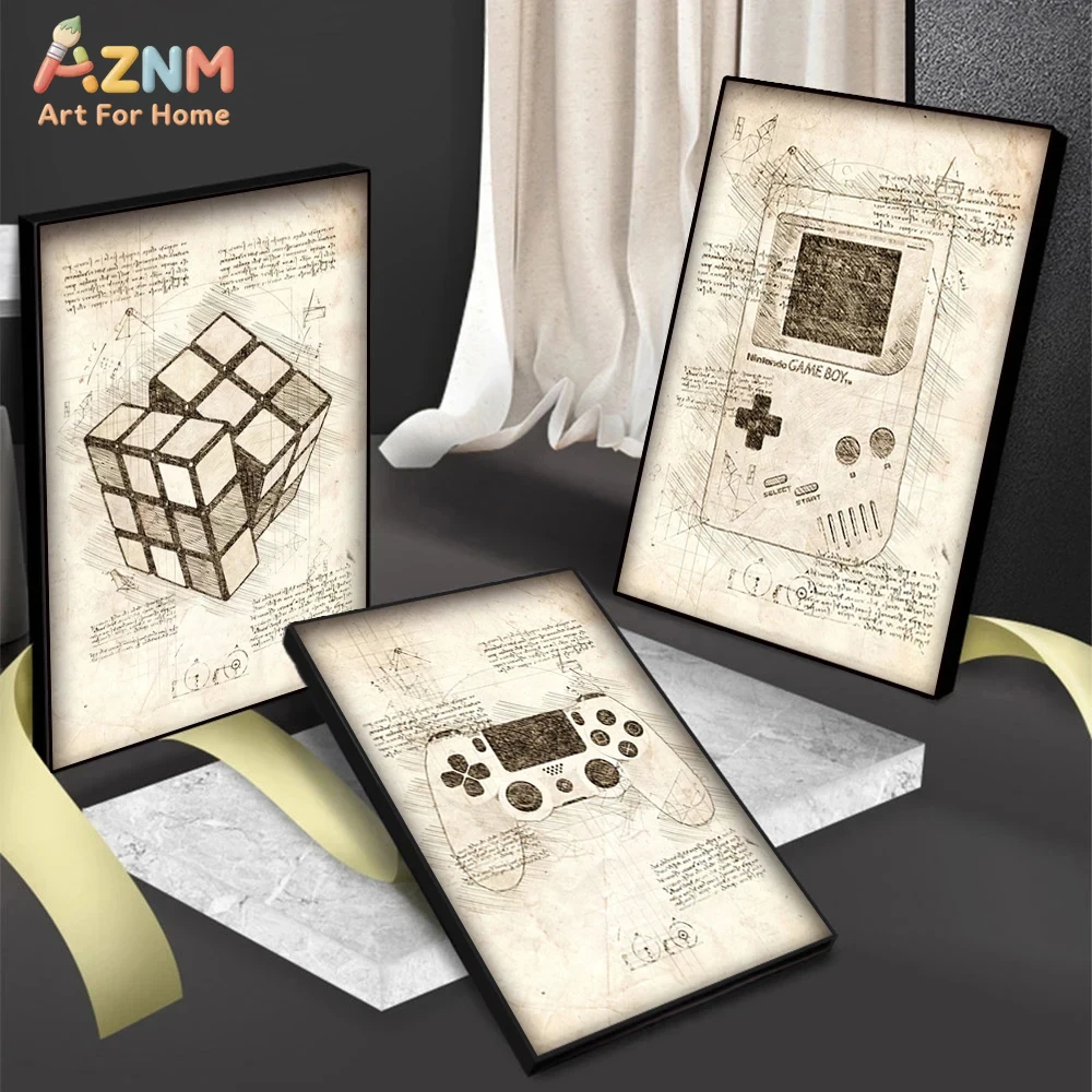 AZNM Vintage Blueprint Gaming  - Gaming Console Cube ulasan dan harga