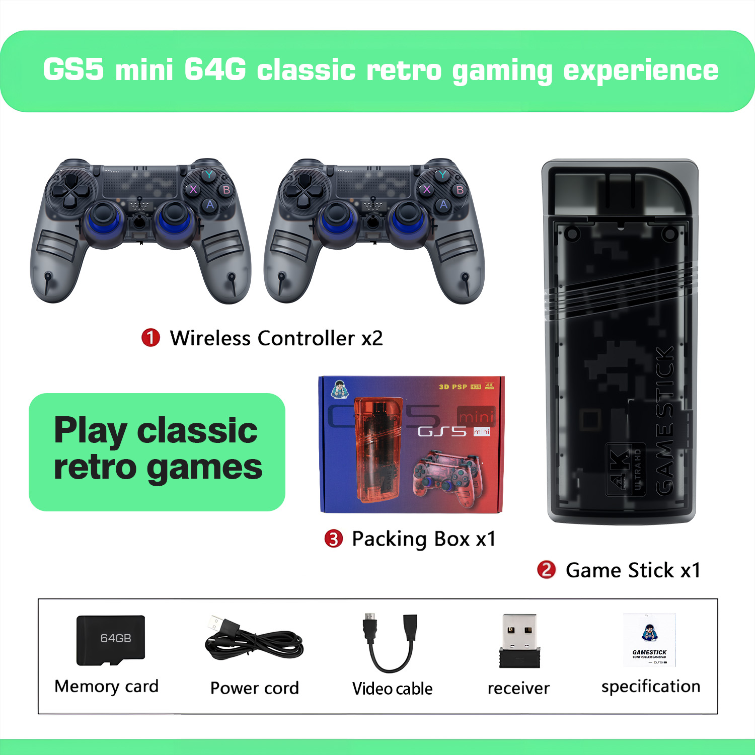 Konsol game retro GS5mini dile - Gaming Console Definition ulasan dan harga