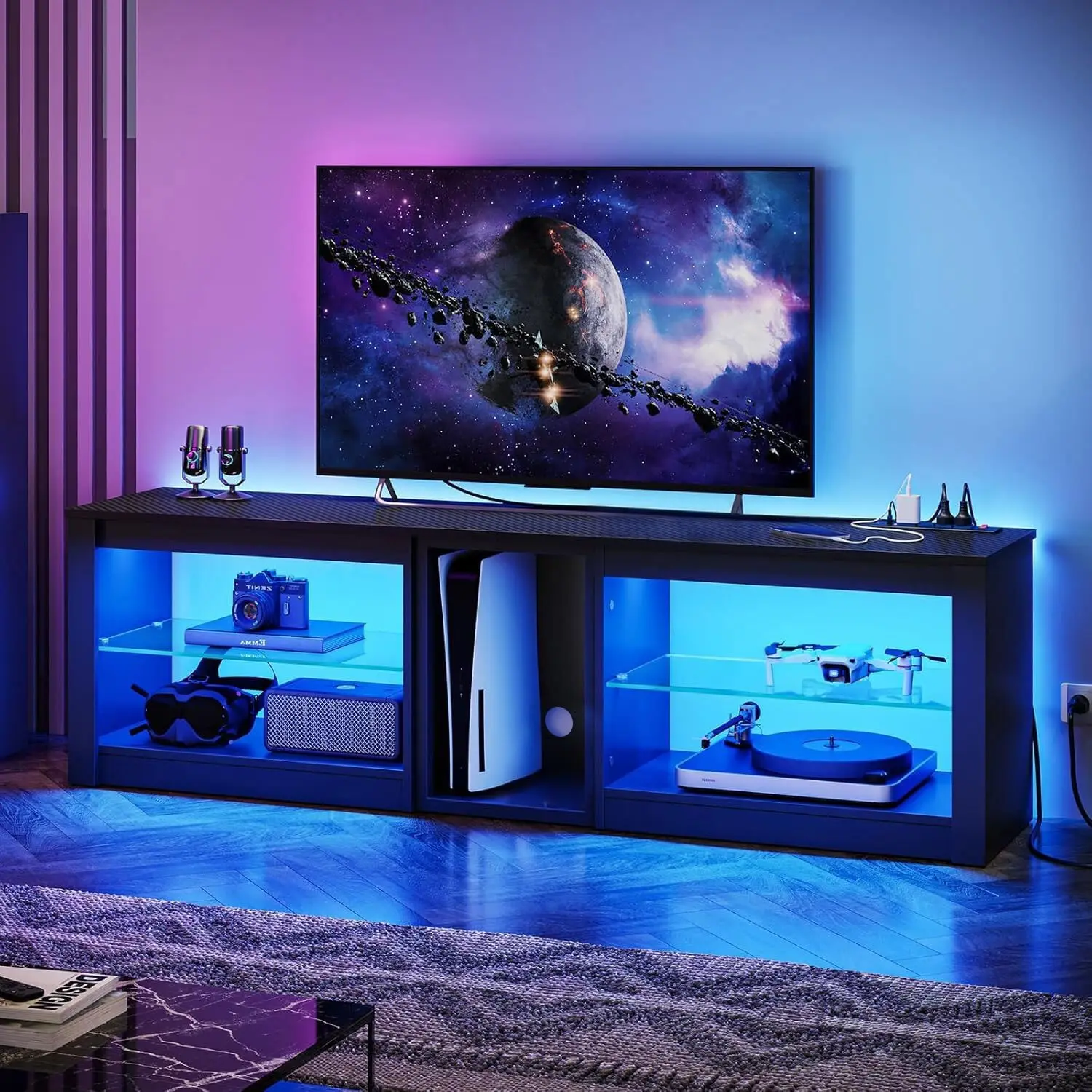 Meja TV untuk PS5 dengan Stopk - Gaming Console Room ulasan dan harga